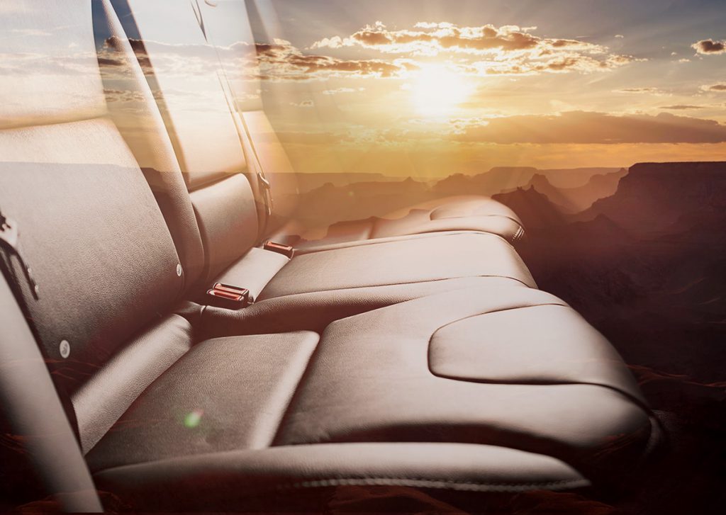 Vehicle Leather protected by ResistAll NG2 from Sun & Ultra Violet (UV) rays with a sandy background