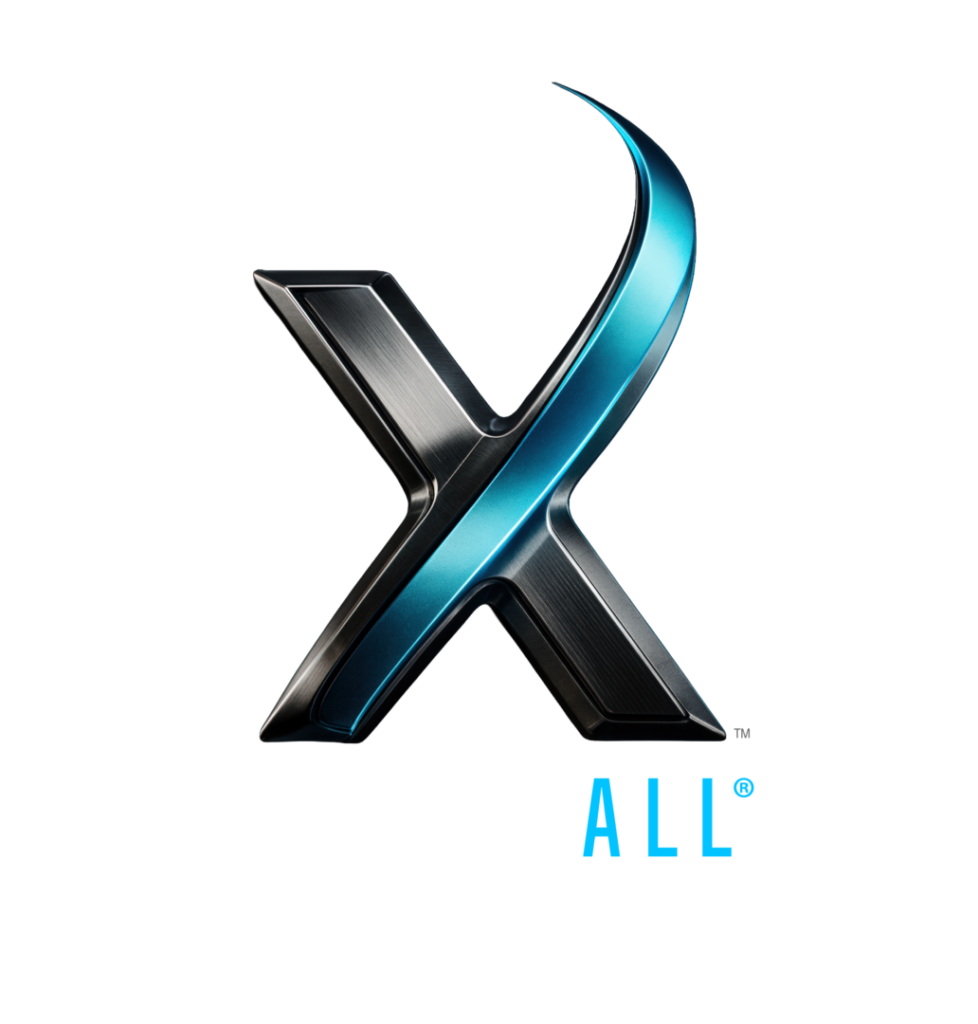 ResistAll X Vertical Metallic Logo white